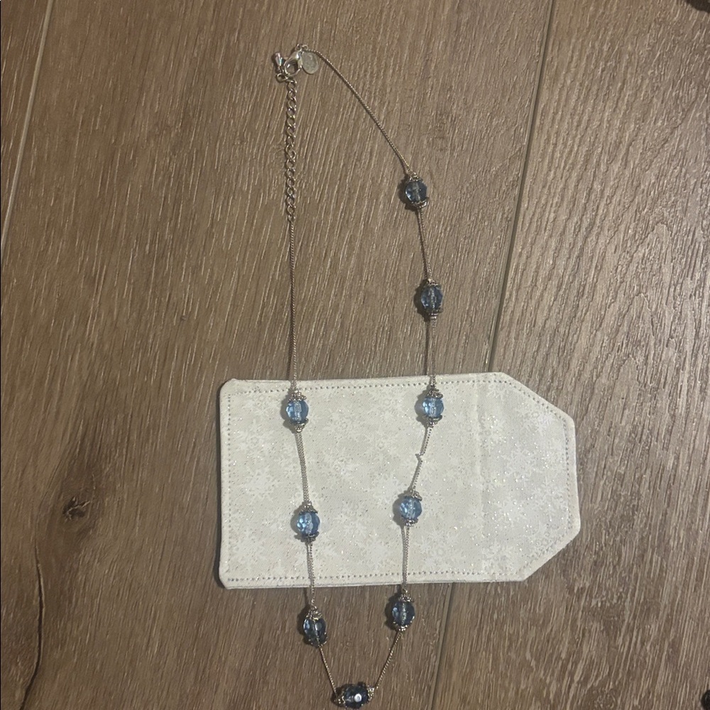 Silver Blue Beaded Necklace - Premier Design